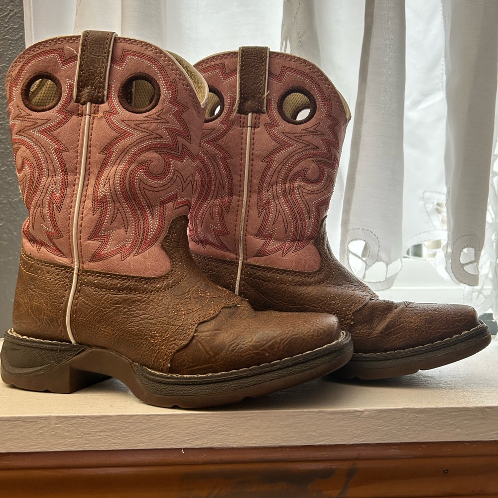 Durango Tan and Pink Western Boots